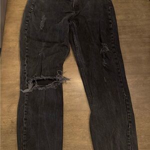 Abercrombie & Fitch Distressed curve love mom high rise Skinny Jeans